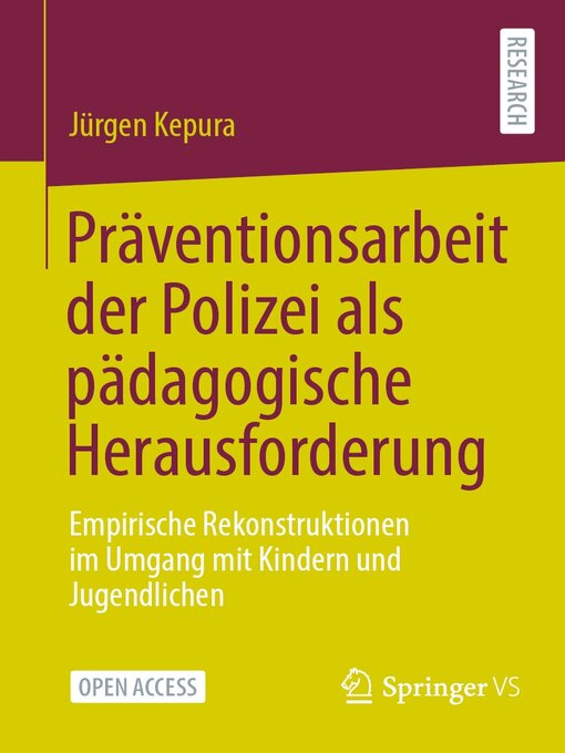 Title details for Präventionsarbeit der Polizei als pädagogische Herausforderung by Jürgen Kepura - Wait list